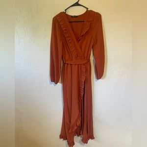 Amazon, burnt orange dress, size small, worn once